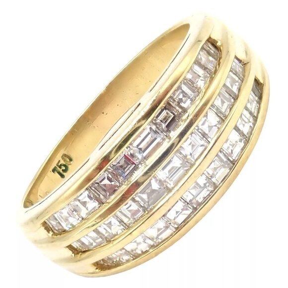 Authentic! Julius Cohen 18k Yellow Gold Diamond 1.30ct Band Ring - Picture 12 of 12